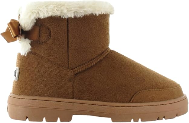 Winter Ankle Boots Bow Ribbon